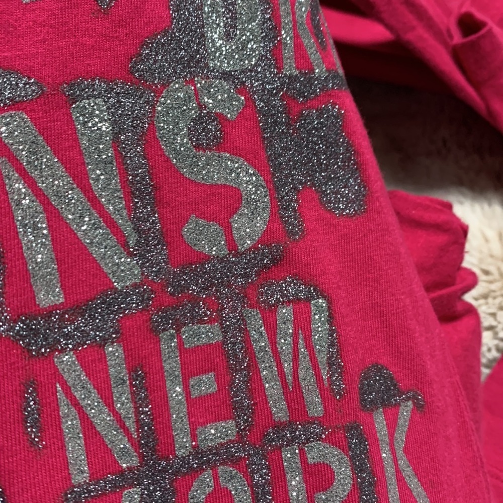 DKNY magenta glitter long sleeve top - Picture 8 of 8